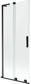 Mexen Velar L, 2-krídlová posuvná vaňová zástena 85 x 150 cm, 8mm číre sklo, čierna matná, 896-085-003-01-70