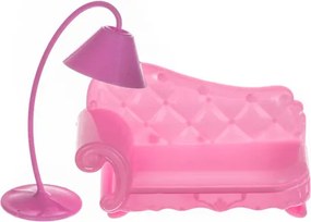 Trojposchodový domček pre bábiky s balkónom – bábika + 22 kusov nábytku