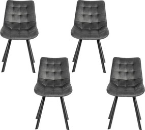 Set - 4 ks Jedálenská stolička AVENBERG NOLA, sivá
