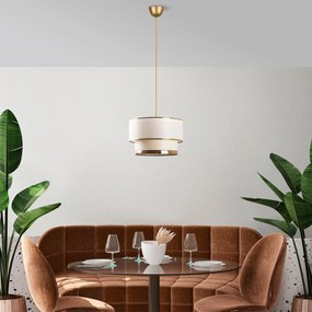 Závěsný lustr Cake krémový/zlatý