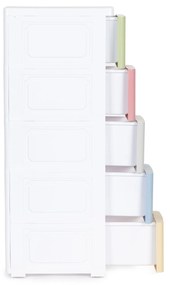 Regál na kolieskach s 5 zásuvkami Pastel MB0019-05A