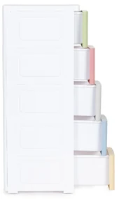 Regál na kolieskach s 5 zásuvkami Pastel MB0019-05A