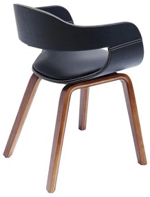 Costa Walnut stolička s lakťovou opierkou čierna/ hnedá