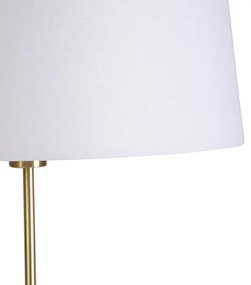 Stojacia lampa zlatá / mosadz s ľanovým tienidlom biela 45 cm - Parte