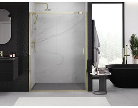 Mexen Exo, posuvné sprchové dvere 155 cm, číre sklo, zlatá, 8151-155-000-50-00