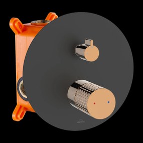 Invena Moonlight, sprchová súprava pod omietku, 2-funkčná, čierna-ružové zlato, INV-BS-77-014-V