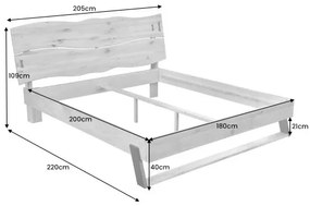 Posteľ 43556 180x200cm Amazonas Masív drevo Dub  - Komfort-nábytok
