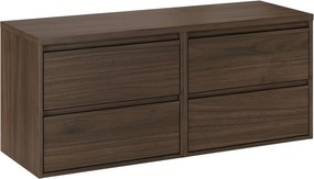 Závěsná skříňka pod umyvadlo Villa s deskou 120 cm ořech