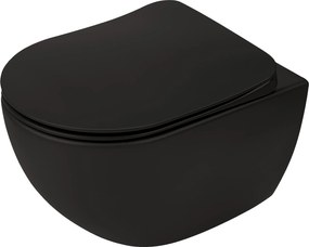 Deante Závesný WC komplet bez príruby Peonia - CDEDNZPW, vrátane SoftClose sedadla, čierna