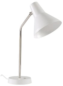 Stolná lampa Carin, biela / chróm