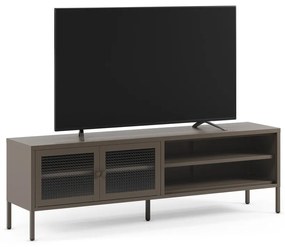 Sivý kovový TV stolík 160x50x35 cm Layna – Marckeric