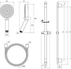 Ravak X07P177 - Sprchová súprava v lesklom chróme