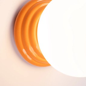 Nástenné svietidlo Zori, 1x biele sklenené tienidlo, or