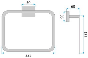 Rea Oste, prsteňový kúpeľňový vešiak, zlatá matná, REA-88073