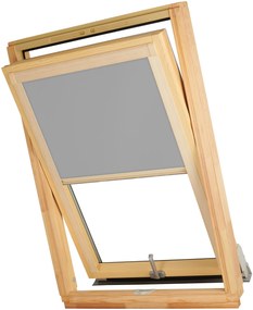 Dekodum Termoizolačná roleta na strešné okno typu FAKRO 94x140 Farba látky: Grey Silver, Farba profilu: Borovica