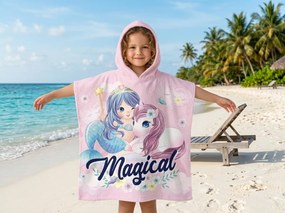 Detské pončo MAGICAL ružové 60x120 cm