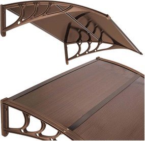 SPRINGOS Strecha, prístrešok na vchodové, balkónové a terasové dvere 120×80 cm – hnedá HA7473