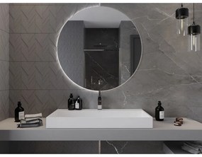 Mexen Erg, okrúhle LED podsvietené kúpeľňové zrkadlo 100 cm, 6000K, vykurovacia podložka proti zahmlievaniu, 9823-100-100-611-00