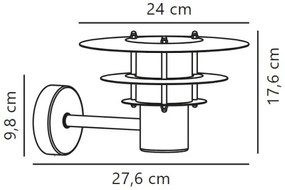 Nordlux - Vonkajšie nástenné svietidlo BASTIA 1xE14/12W/230V IP54 čierna