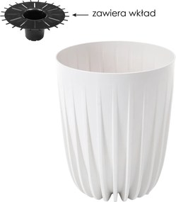 Kvetináč MIRA 190 mm ECO RECYCLED – biely *9133*9065*