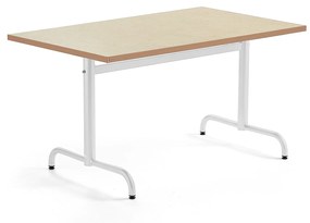 Stôl PLURAL, 1200x800x720 mm, linoleum - béžová, biela