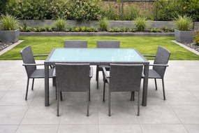 JEDÁLENSKÝ ZÁHRADNÝ SET BOLSENA 6 x STOLIČKA + STÔL ŠEDÝ