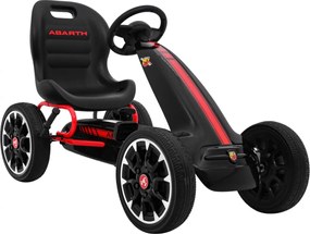 Ramiz ABARTH pedálová motokára pre deti čierna + EVA kolesá + ručná brzda + voľnobeh