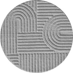 Kusový koberec Art 1121 Silver kruh, 80x80 (priemer) kruh, šedá, obývacia izba, Ayyildiz