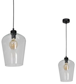 Závesné svietidlo Santiago, 1x transparentné sklenené tienidlo, b