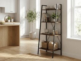 Knižnica TAYLOR 4 police 147x60 cm, rustikálne hnedá