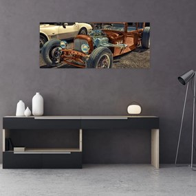 Obraz hnedého auta (120x50 cm)