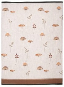 Béžová bavlnená utierka s hubkami Little Forest Jewels - 50*70 cm
