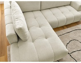 Béžová rozkladacia/s úložným priestorom rohová pohovka (ľavý roh/do L) Fuji – Bobochic Paris