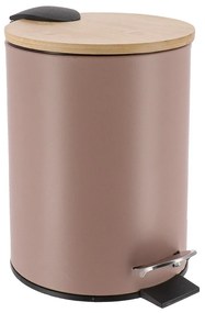TENDANCE Odpadkový kôš Timeless, béžová/s drevenými prvkami, 2,5 l