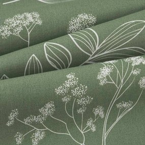 Goldea oválny obrus 100% bavlnené plátno - bylinkové lístky 140 x 280 cm