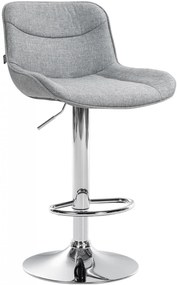 Barová stolička Vonore - látka, chróm rám - Sivá