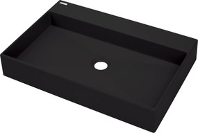 Deante Umývadlo na dosku Correo 60x40 cm granit - CQR NU6S, granit, čierna