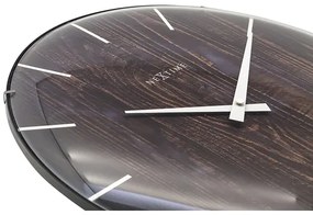 Nástenné hodiny NeXtime Edge Wood Dome Ø 35 cm