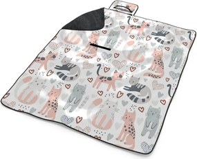 Sablio Plážová deka Maľované mačičky: 200x140 cm