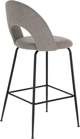 Sivé čalúnené barové stoličky v súprave 4 ks (výška sedadla 63 cm) Mahalia – Kave Home