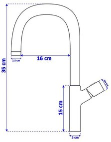 Rea SALTO - Vysoká umývadlová batéria, čierna, REA-B6351