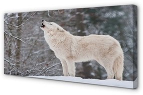 Obraz na plátne Vlk v zime lese 140x70 cm