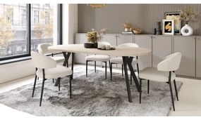 Rozkladací jedálenský stôl ARTUR béžový/čierny