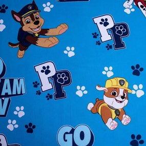 Modrá napínacia bavlnená detská plachta 90x200 cm Paw Patrol – Jerry Fabrics