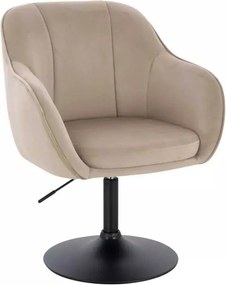 LuxuryForm DESIGN Stolička AVOLA VELUR na čiernom tanieri - latte