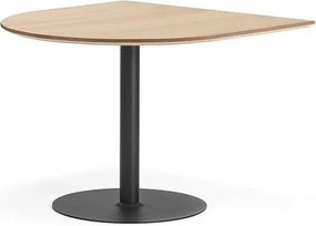 Stôl METRIC, polovičý ovál, 1000x1000x720 mm, čierna/dub