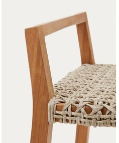 Drevená záhradná barová stolička v prírodnej farbe Giverola – Kave Home