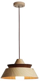 Drevený luster na lanku 1xE27/60W/230V pr. 33 cm masív/dub/orech/kaučukovník