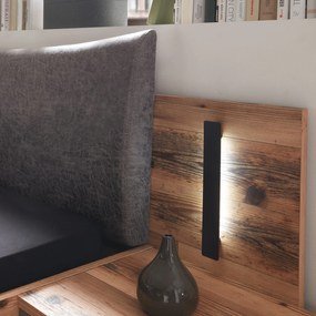 Sconto Posteľ s nočnými stolíkmi DENTON dub lodge/antracitová, 180x200 cm