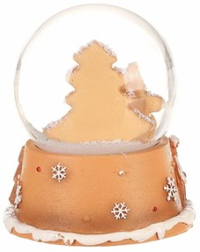 Vianočné snežítko Perníkový Santa Claus, polyresin, 9 cm